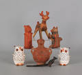 Seven contemporary Native American pottery effigies