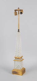 Cut glass and ormolu table lamp