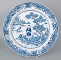 Chinese export porcelain blue and white charger 19th c