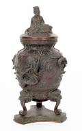 Asian bronze urn 19th c