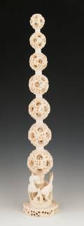 Chinese carved ivory puzzle ball early 20th c