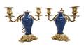 A Pair of French Gilt Metal Mounted Porcelain Vases