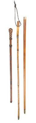 Two Metal Mounted Bamboo Sword Canes