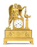 A French Gilt Bronze Figural Mantel Clock