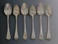 Set of six Philadelphia silver tablespoons ca 1760