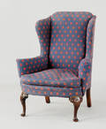 Chippendale style upholstered mahogany easy chair