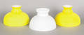 Pair of canary yellow student lamp shades early 20th c