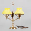Two brass student lamps early 20th c