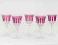 GROUP OF FIVE CRYSTAL WATER GOBLETS