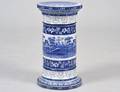 STAFFORDSHIRE BLUE  WHITE CERAMIC FLUTED COLUMNAR