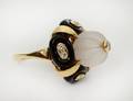 GOLD ONYX ROCK CRYSTAL AND DIAMOND RING