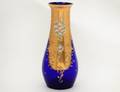 COBALT GILT AND ENAMEL GLASS VASE