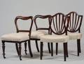 TWO PAIRS OF ENGLISH MAHOGANY SIDE CHAIRS