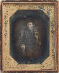 Halfplate daguerreotype of a coal miner mid 19th c