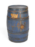 Blue painted keg