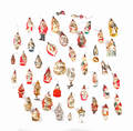 Group of Santa Claus glass Christmas ornaments