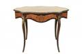 French Marquetry Inlaid Table wMOP Accents