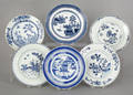 Six Chinese export porcelain blue and white plates 18th19th c