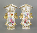 Pair of painted porcelain spill vases mid 19th c
