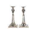 Pair of Continental silver candlesticks early 19th c
