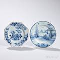 Two Tinglazed Earthenware Chinoiseriedecorated Plates
