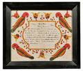 Watercolor and Pencil on Paper Baptismal Certificate Fraktur for Ludwig Dauberman