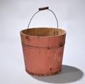 Shaker Salmonpainted Clothespins Pail with Wire Handle