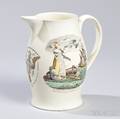 Liverpool Transfer Polychromedecorated Creamware Jug