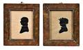 Pair of Hollowcut Silhouette Portraits of a Man and a Woman