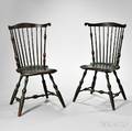 Fine Pair of Painted Fanback Windsor Side Chairs