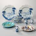 Eight Delft Tinglazed Earthenware Items