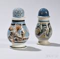 Two Mochadecorated Pearlware Pepper Pots