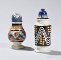 Two Mochadecorated Pearlware Pepper Pots