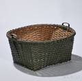 Dark Greenpainted Doublehandled Splint Basket