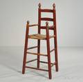 Redpainted Slatback High Chair