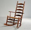 Turned Slatback Armed Rocking Chair