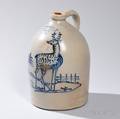 Threegallon Stoneware Jug with Standing Deer Decoration