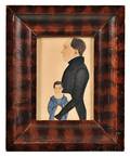 American School 19th Century Portrait of a Father and Son
