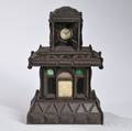 Tramp Art Houseshaped Shelf Clock