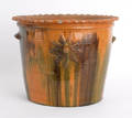 Pennsylvania redware flower pot attributed to Wagner Pottery 19th c