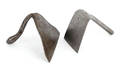 Two Pennsylvania wrought iron dough scrapers ca 1830
