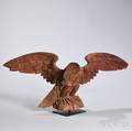 Carved Pine Eagle on Stand