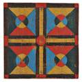 Polychrome Decorated Oak Parcheesi Game Board