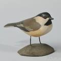 Carved and Painted Wood Figure of a Chickadee