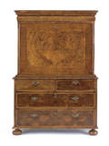 George I burl veneer secretaire a abattant