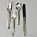 Allan Adler Swedish Modern Sterling Silver Flatware Service