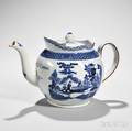 Large Size Dated Pearlware Teapot and Cover
