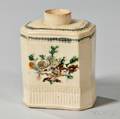 Creamcolored Earthenware Tea Canister