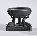 Wedgwood Black Basalt Dolphin Incense Burner