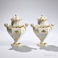 Pair of Wedgwood Queens Ware Potpourri Vases and Covers